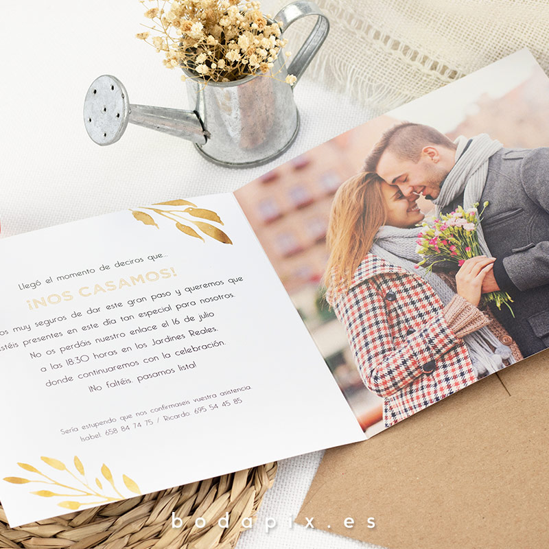 invitaciones de boda con foto