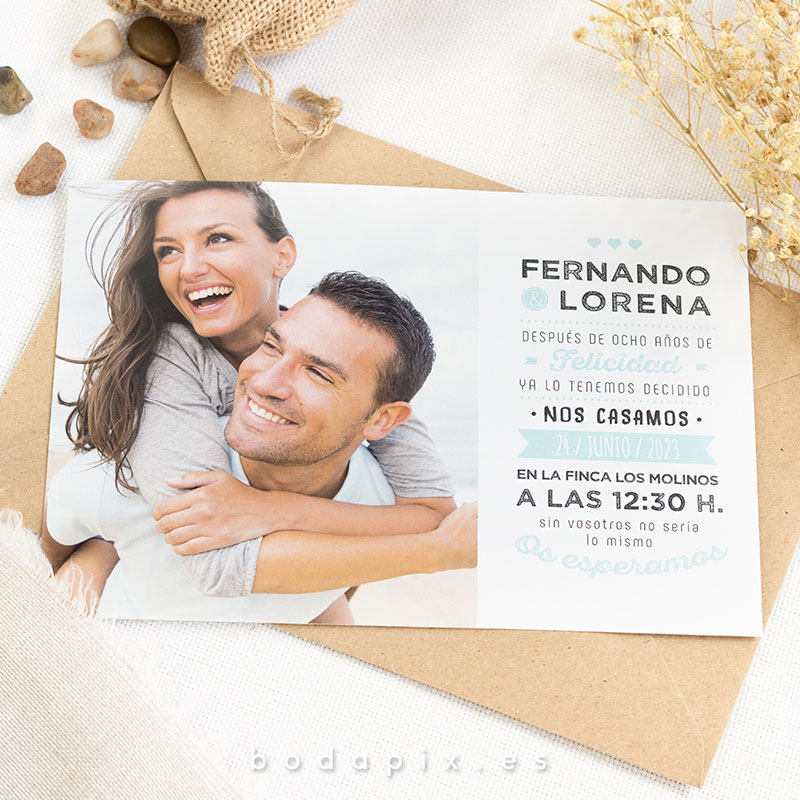 invitaciones de boda con foto
