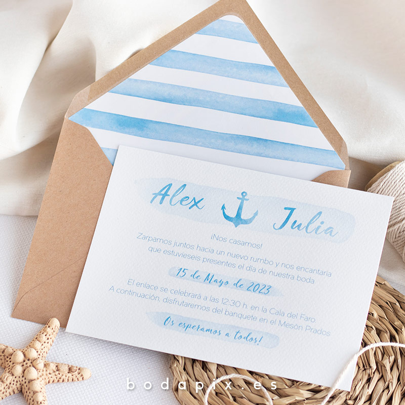 invitaciones de boda marineras
