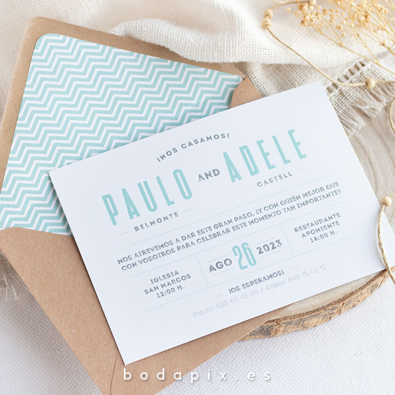 invitaciones de boda retro