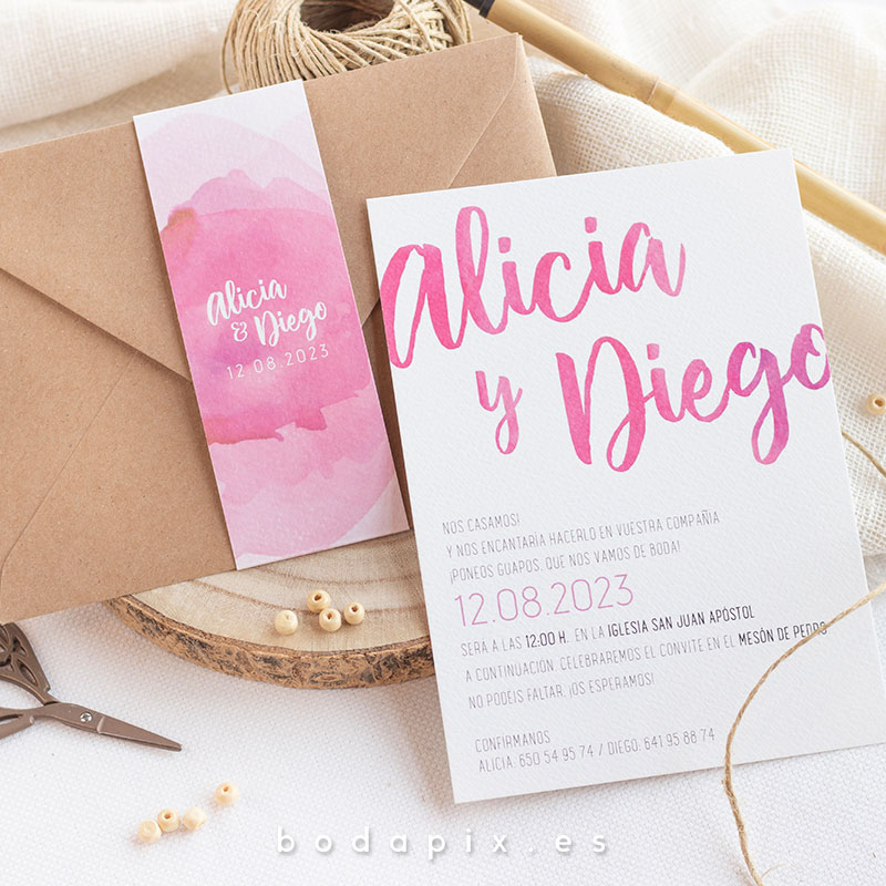 invitaciones de boda acuarela