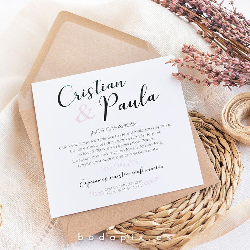 invitaciones de boda sencillas