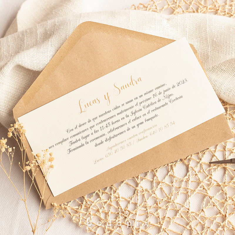 Invitaciones de boda rústicas