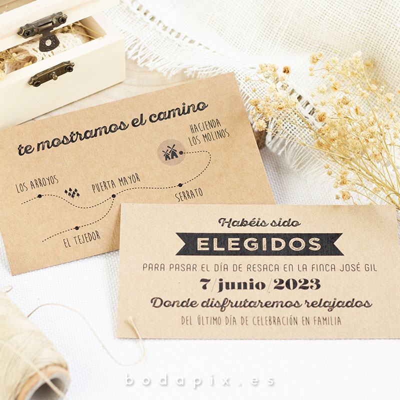 plano de llegada kraft para bodas