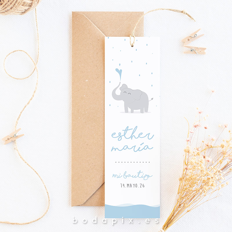 marcapáginas personalizado bautizo esther