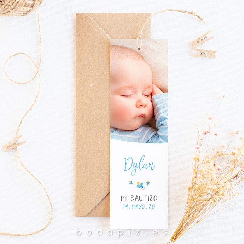 marcapáginas de bautizo con foto
