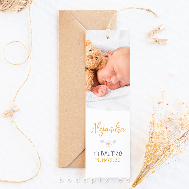 marcapáginas de bautizo con foto