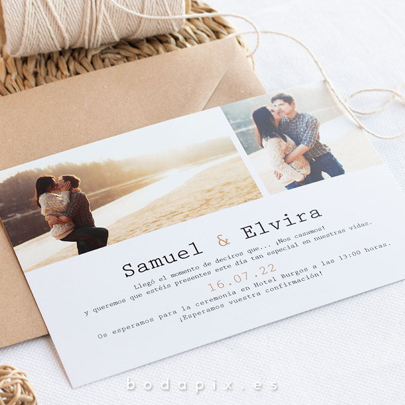 invitaciones de boda con foto
