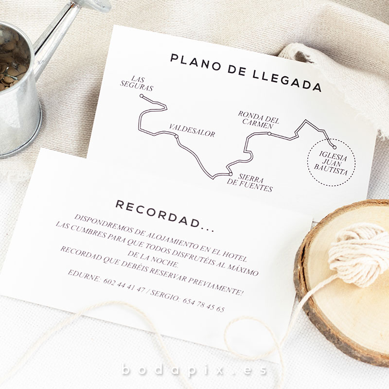 mapas de llegada para bodas