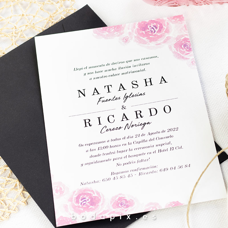 invitaciones de boda con flores