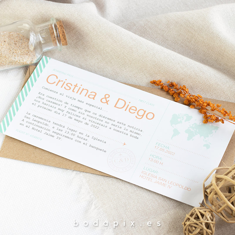 invitaciones de boda viajeras
