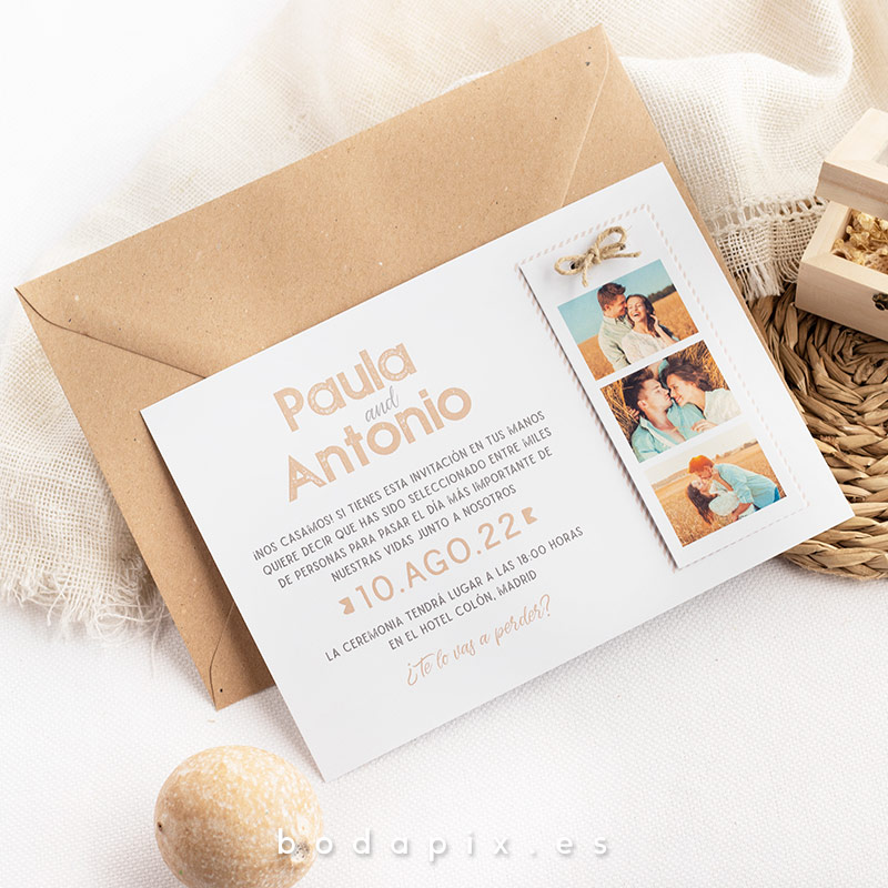 invitaciones de boda con foto