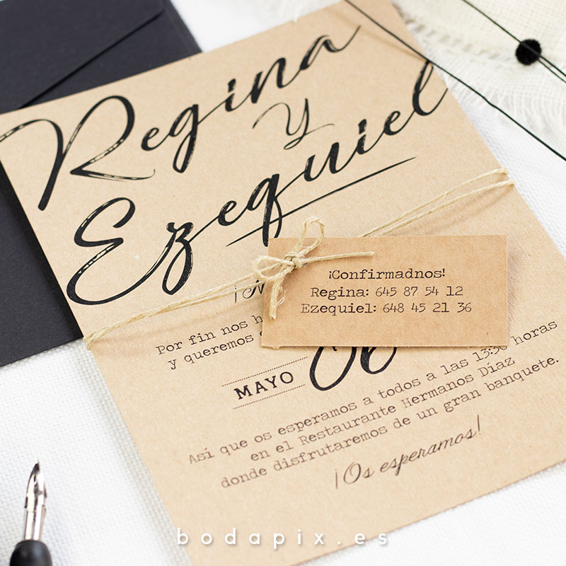 invitaciones de boda kraft