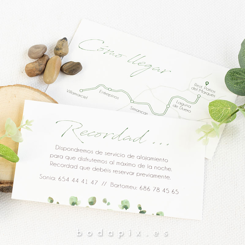 tarjetones informativos para bodas