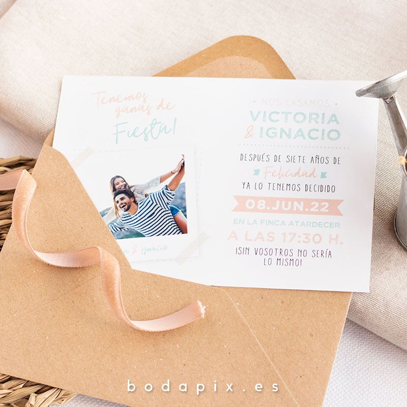 invitaciones de boda con foto