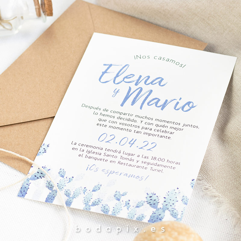 invitaciones de boda cactus