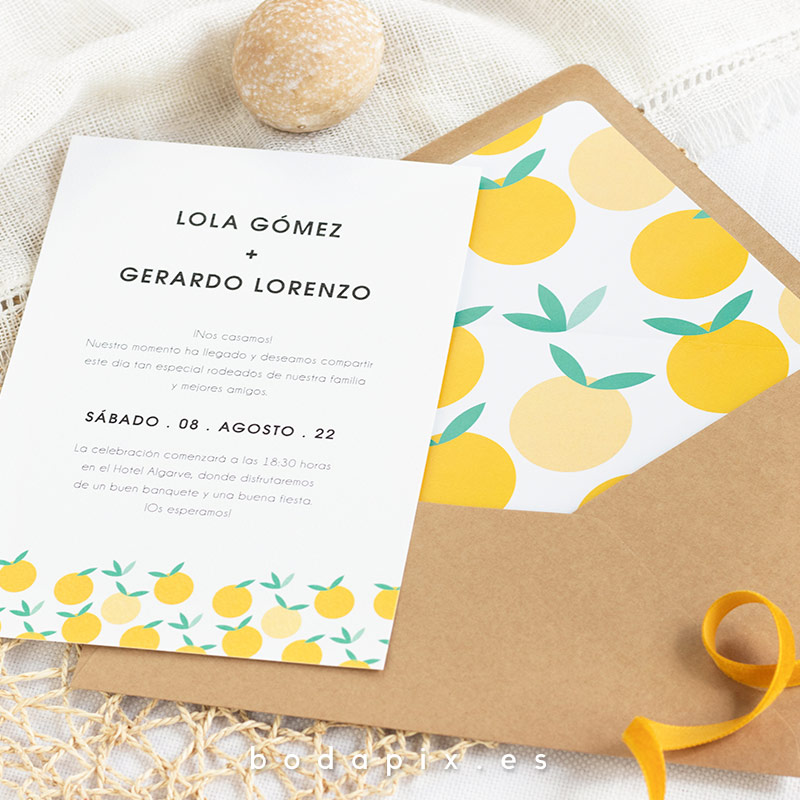 invitaciones de boda limón