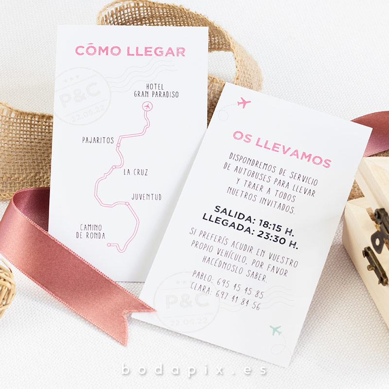 mapa de llegada para bodas