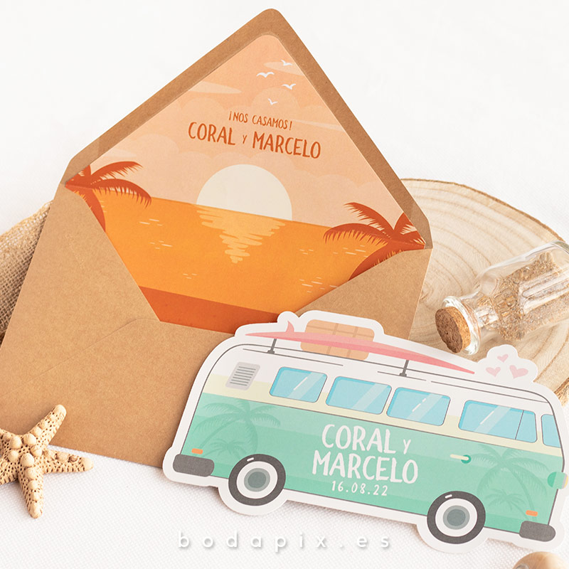 invitaciones de boda caravana