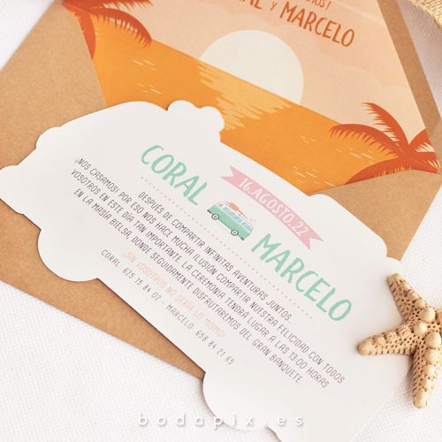 invitaciones de boda caravana