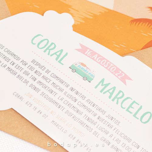 invitaciones de boda caravana