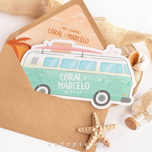 invitaciones de boda caravana
