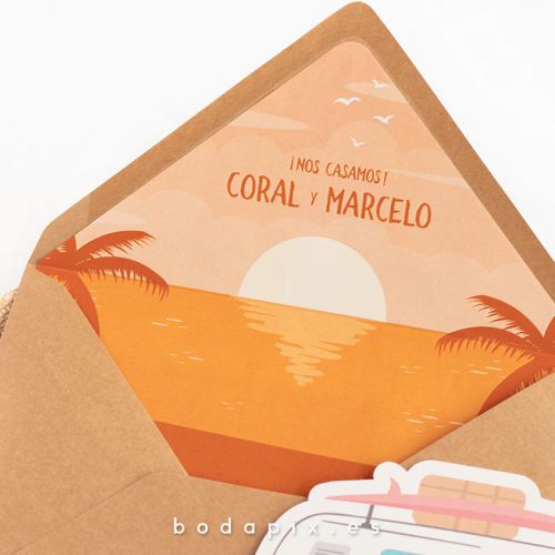 invitaciones de boda caravana