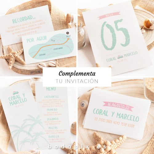 papelería de boda original a juego