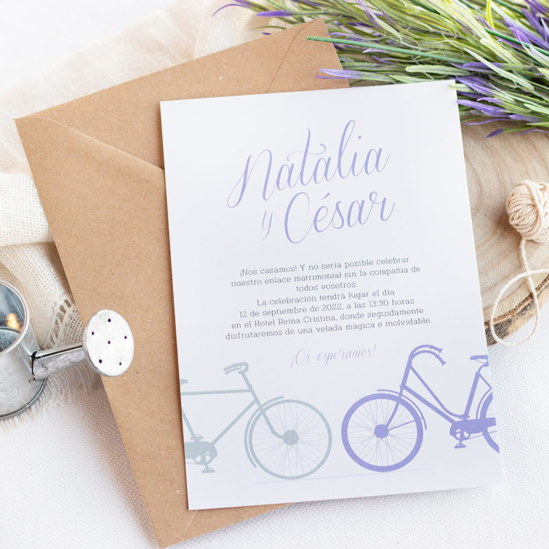 invitaciones de boda bicicletas