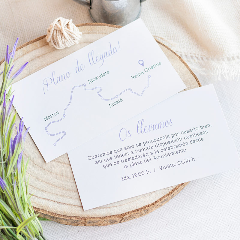 mapa de llegada para bodas vintage