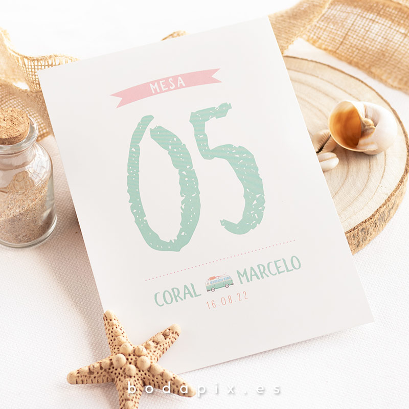 números de mesa para bodas