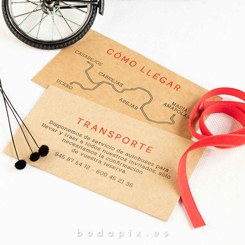 tarjetón informativo para bodas