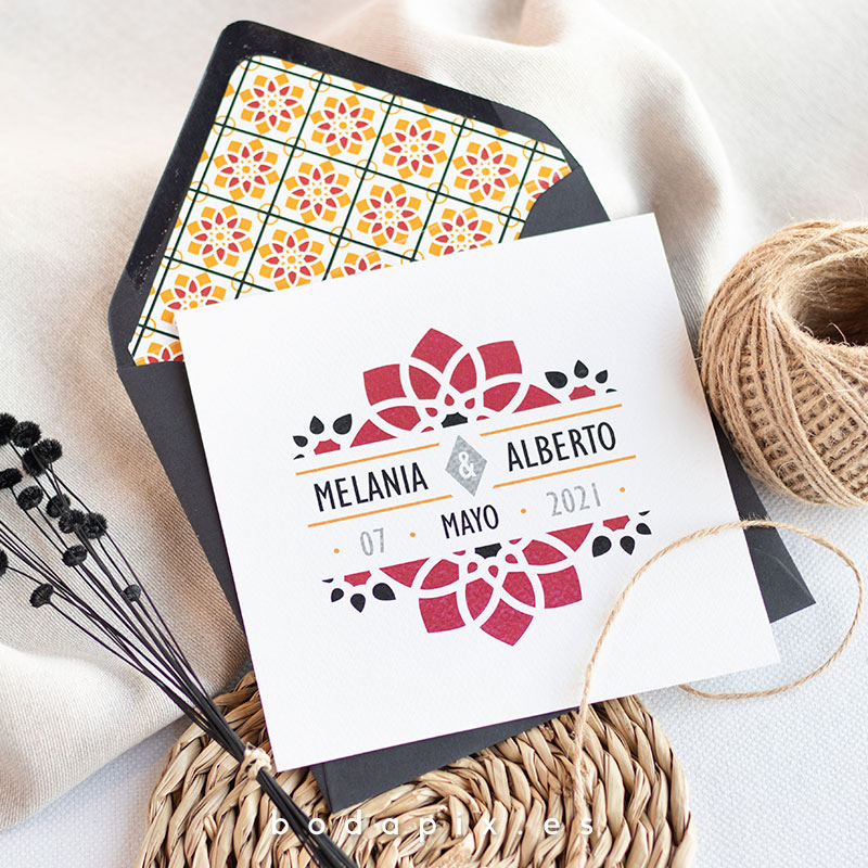 tarjetón informativo para bodas