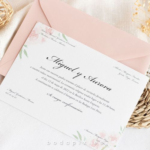 invitación de boda tarjetón clásico