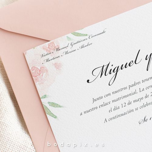 invitación de boda tarjetón clásico