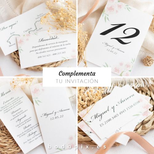 papelería de boda clásica floral