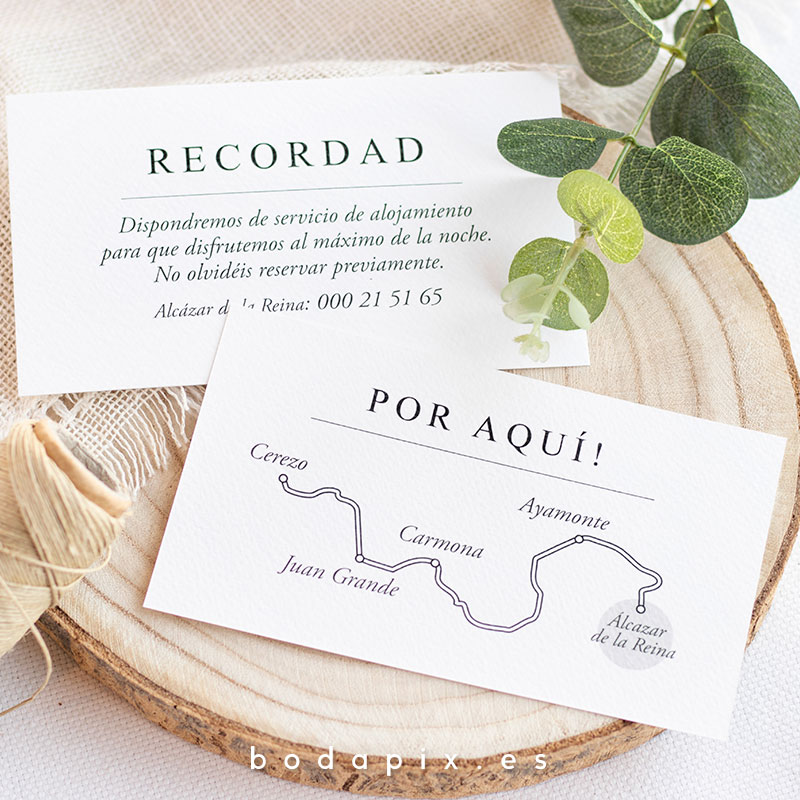 tarjeta informativa para boda
