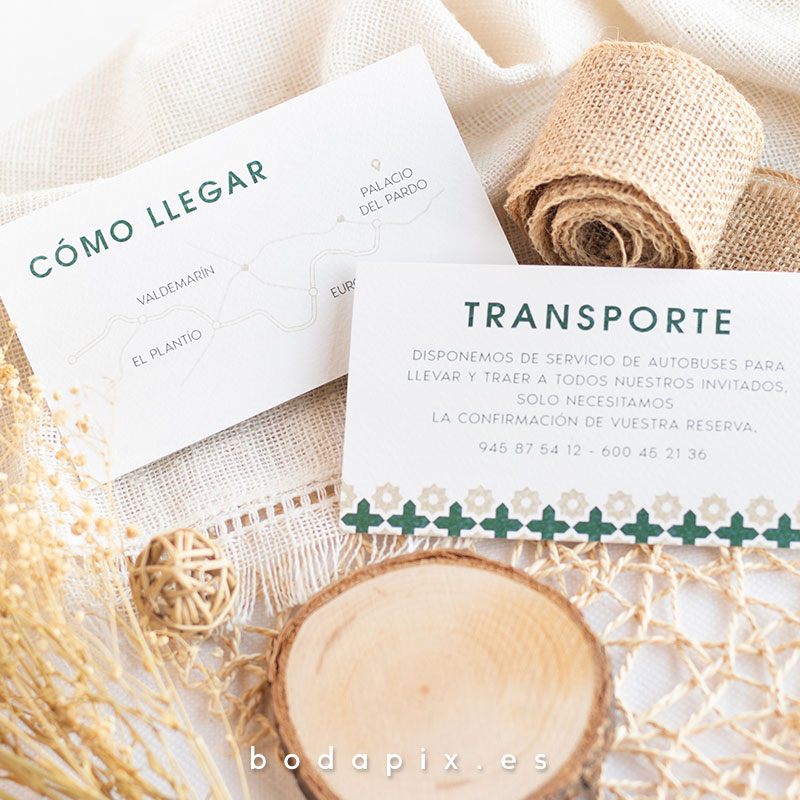 tarjetas informativas para bodas