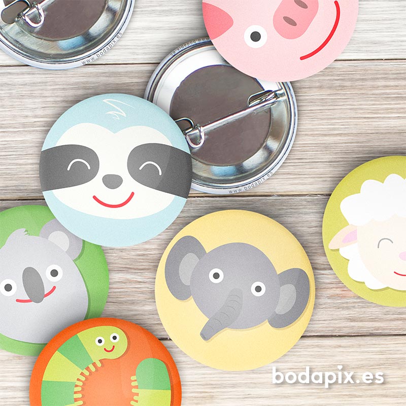 chapas de animales para cumpleaños