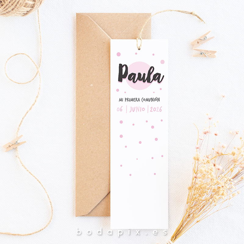 marcapáginas para comuniones personalizados