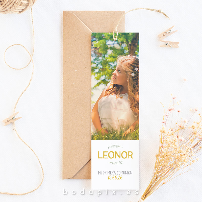 marcapáginas de comunión con foto