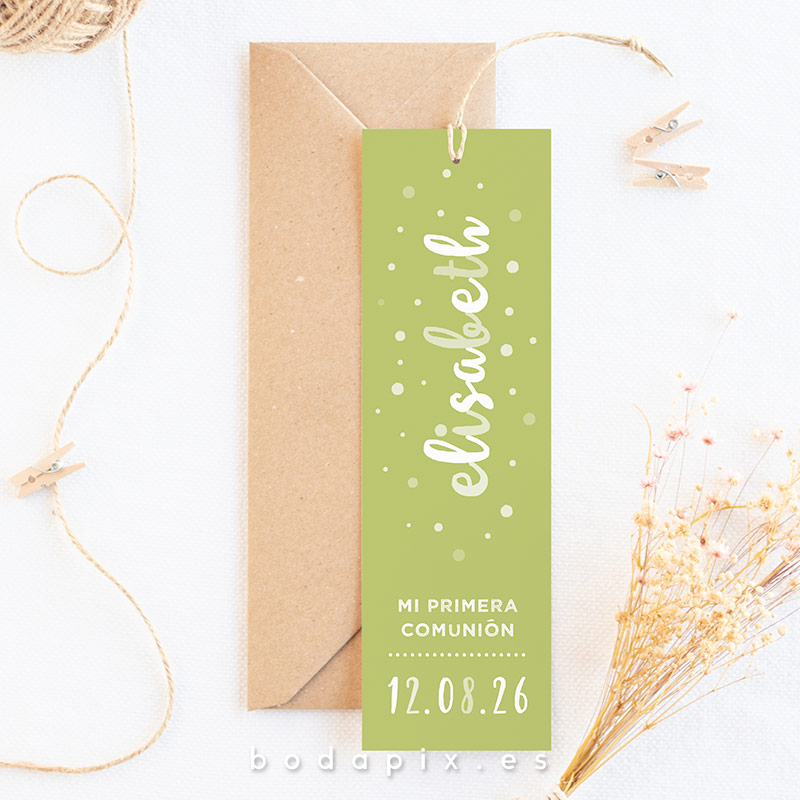 marcapáginas de comunión personalizado