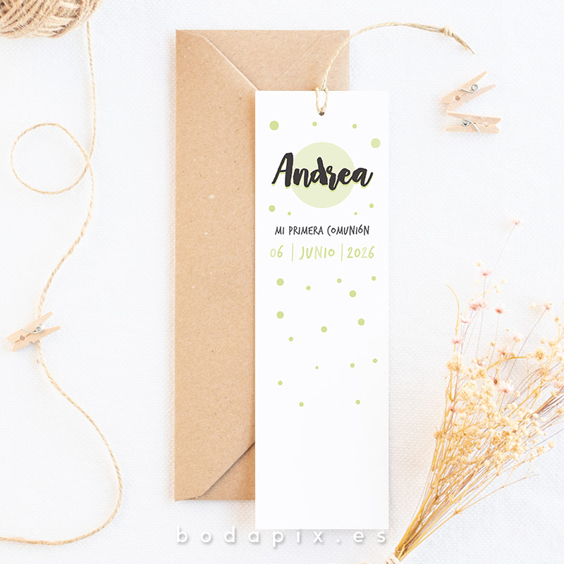 marcapáginas de comunión personalizado