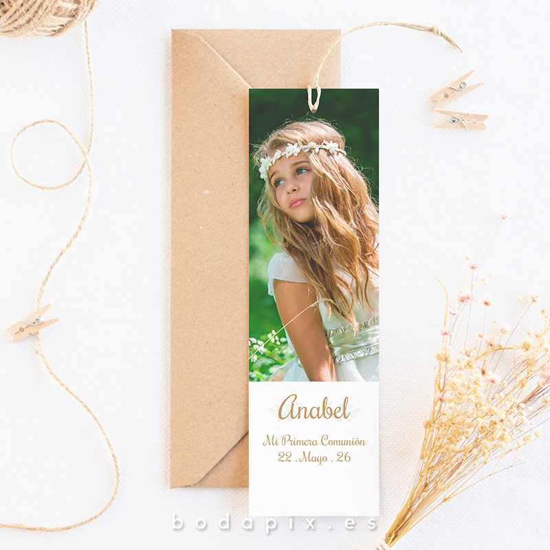 marcapáginas de comunión con foto