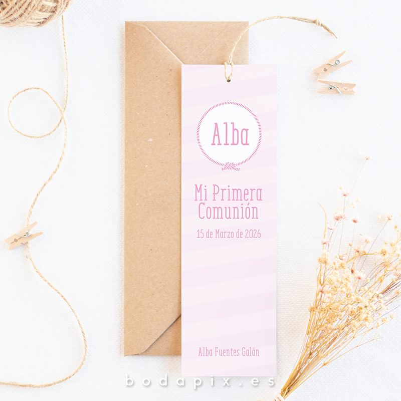 marcapáginas para comuniones personalizados