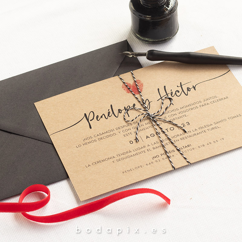 invitaciones de boda kraft