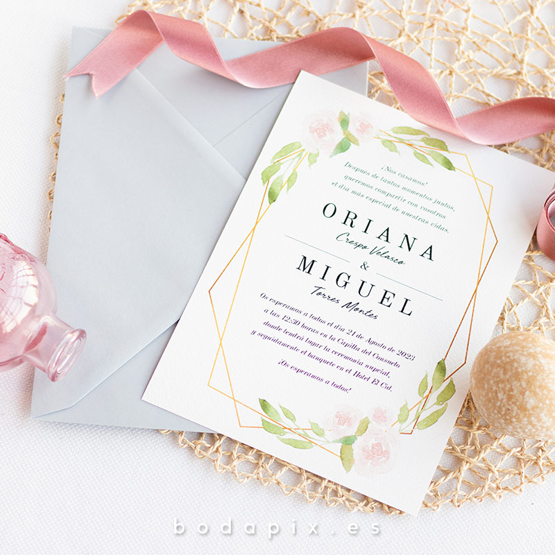 invitaciones de boda geométricas
