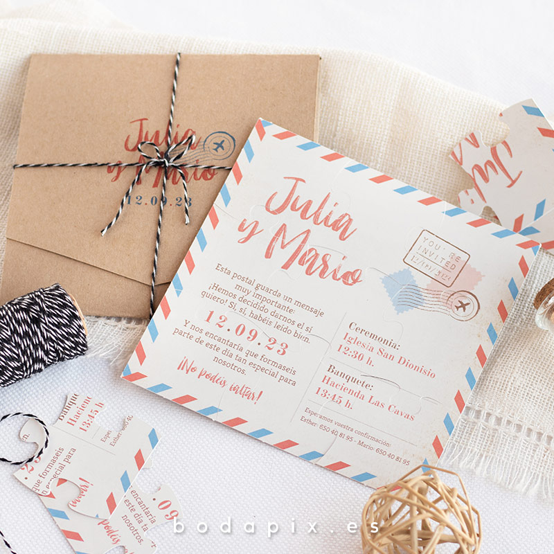 invitaciones de boda puzzle