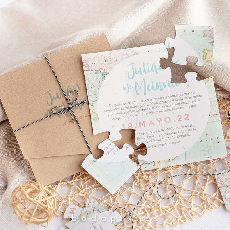 invitaciones de boda de puzzle