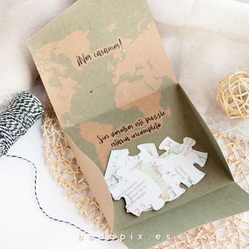 invitaciones de boda de puzzle